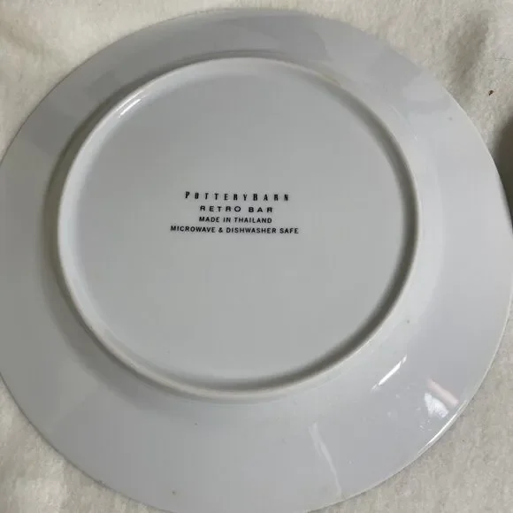 4-Pottery Barn "RETRO BAR" 8.25" Salad Plates Drink Recipes - Picture 4 of 4